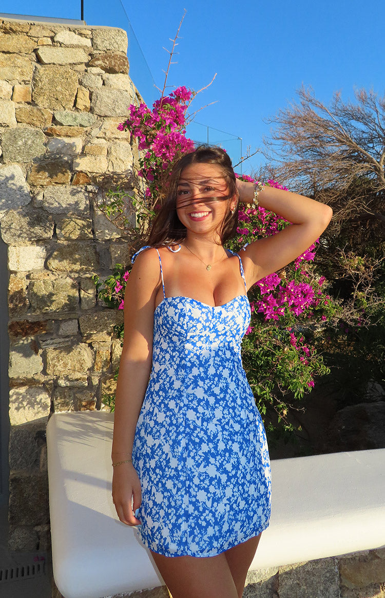Penny Lane Blue Floral Print Mini Dress — 3