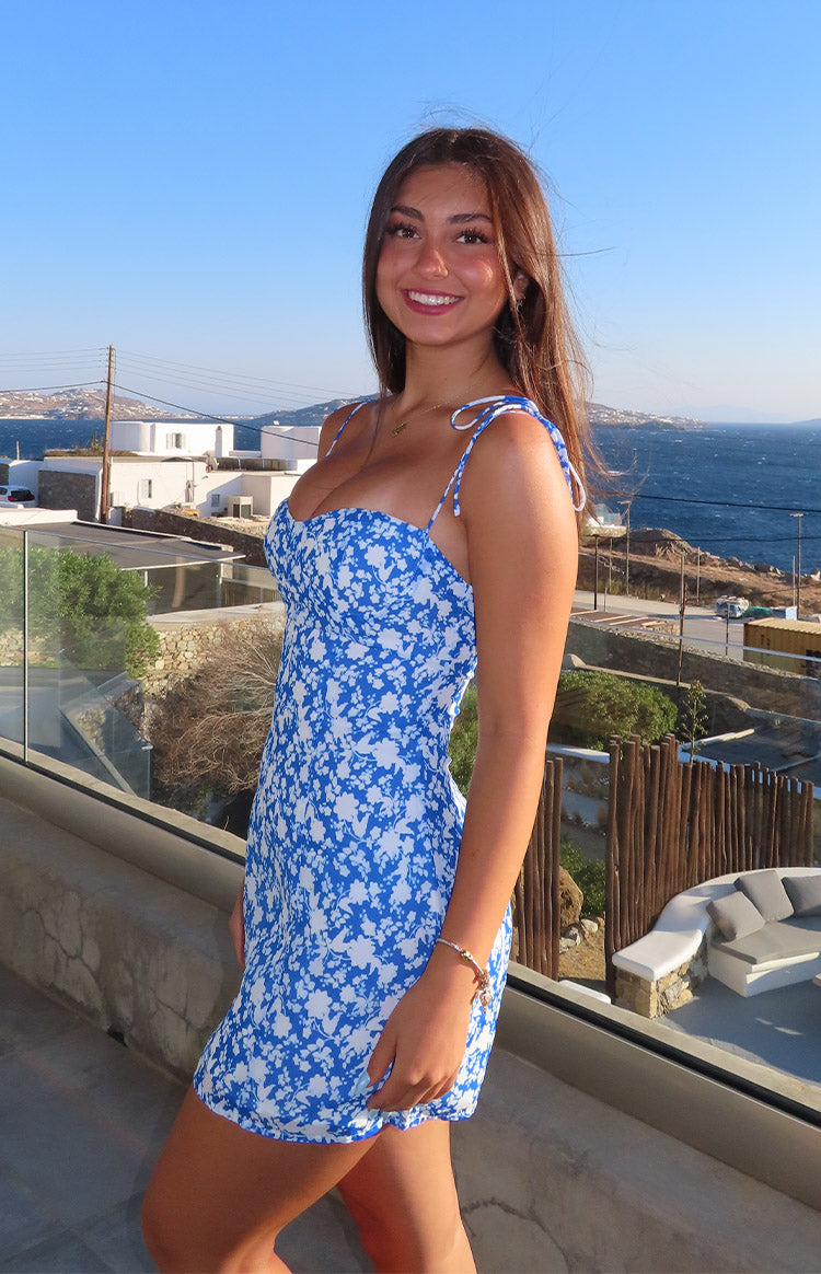 Penny Lane Blue Floral Print Mini Dress — 6