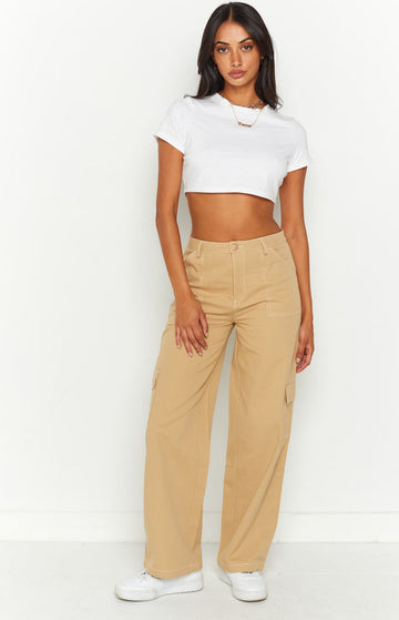 Iva Beige Cargo Pants — 1