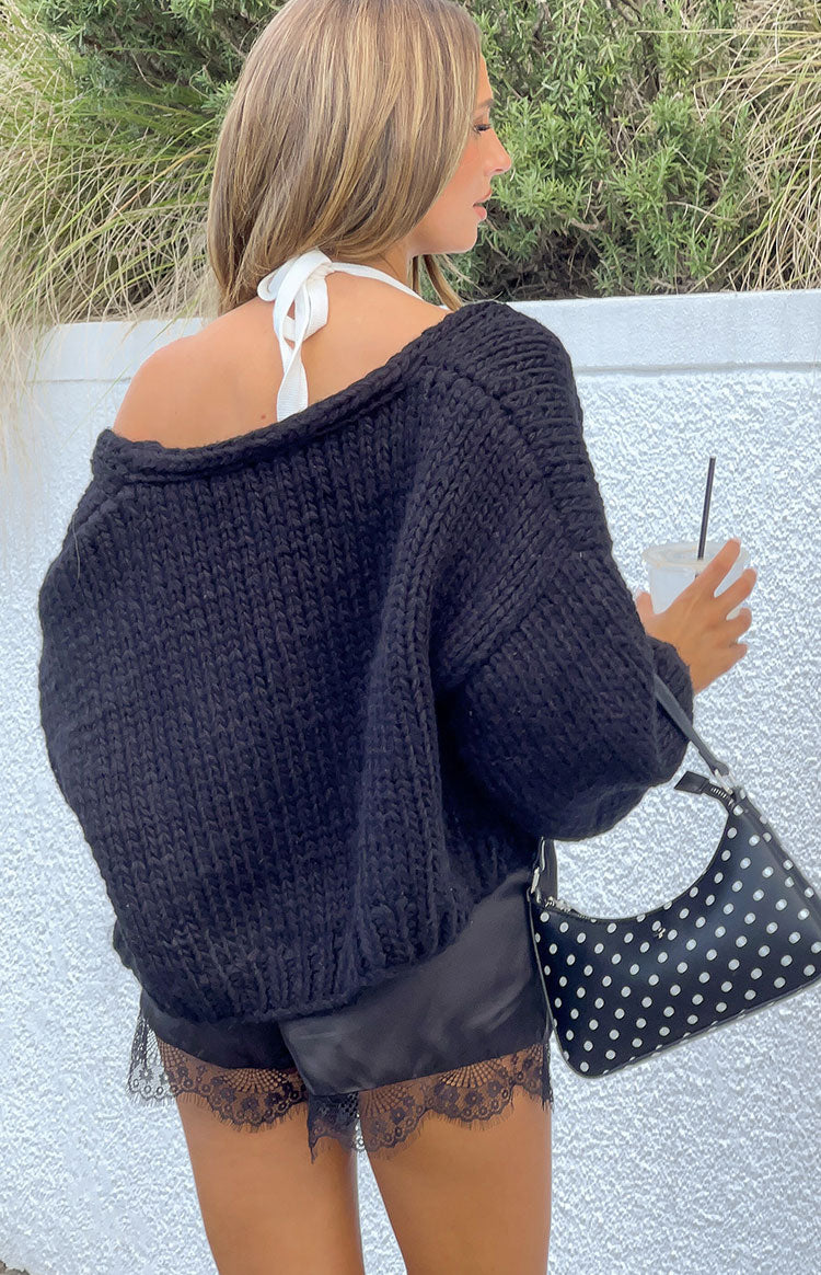 Bad Habits Black Knit Cardigan — 5