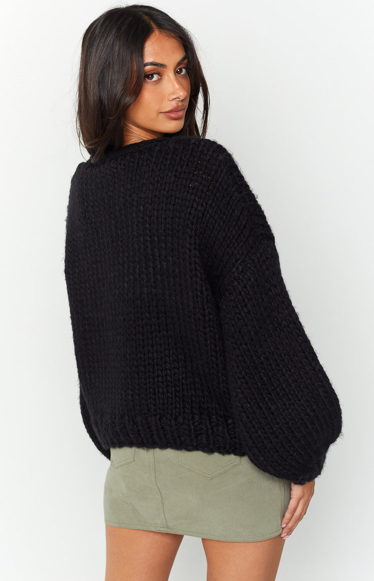 Bad Habits Black Knit Cardigan — 10