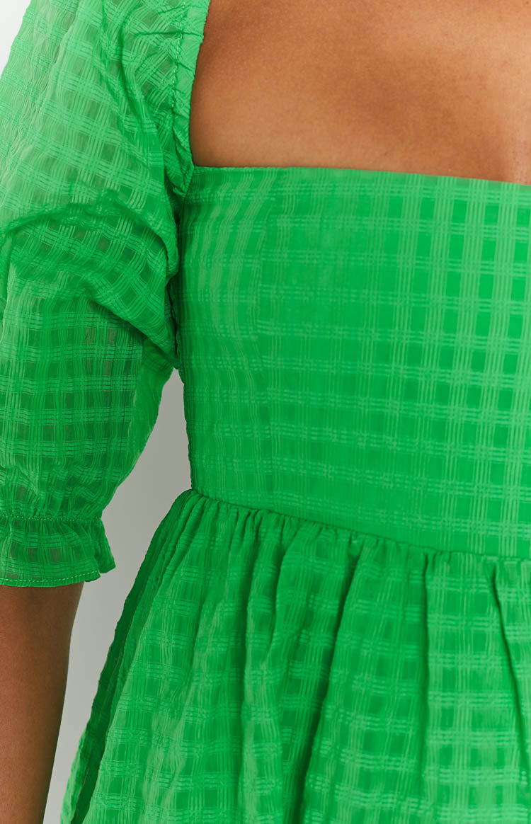 Rubi Green Babydoll Mini Dress — 6