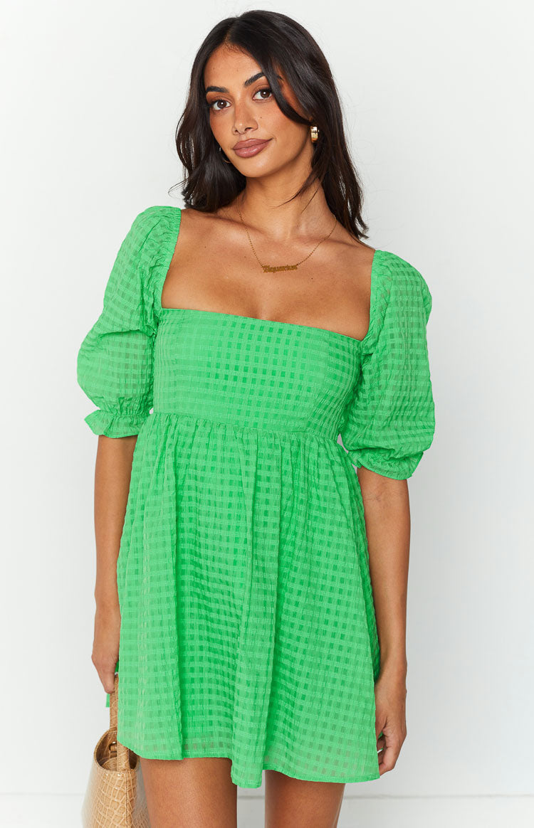 Rubi Green Babydoll Mini Dress — 3
