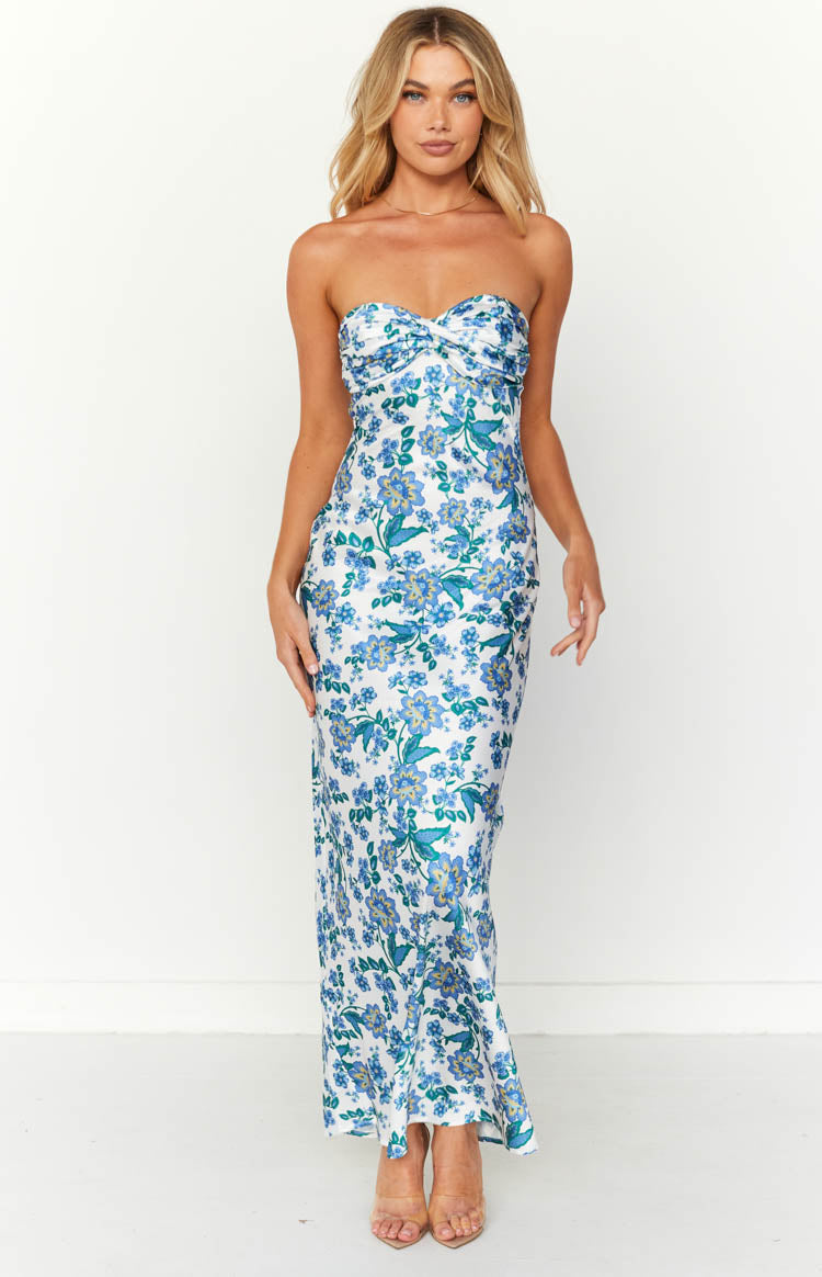 Ashley Blue Floral Formal Maxi Dress — 5