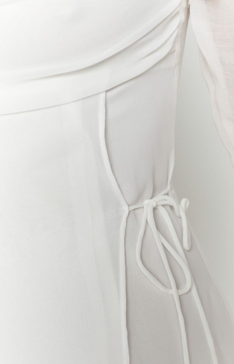 Lucy White Long Sleeve Mini Dress — 6
