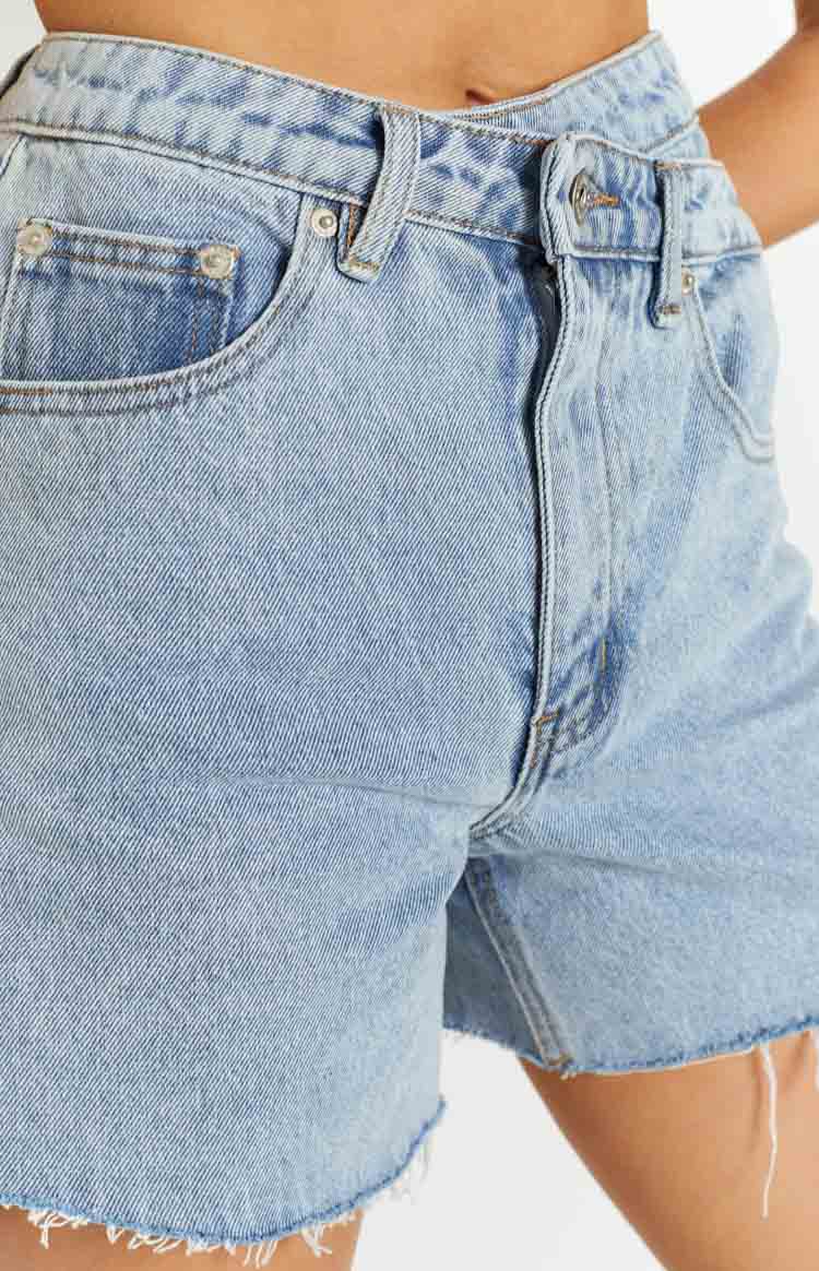 Sundae Blue Denim Asymmetric Shorts — 7