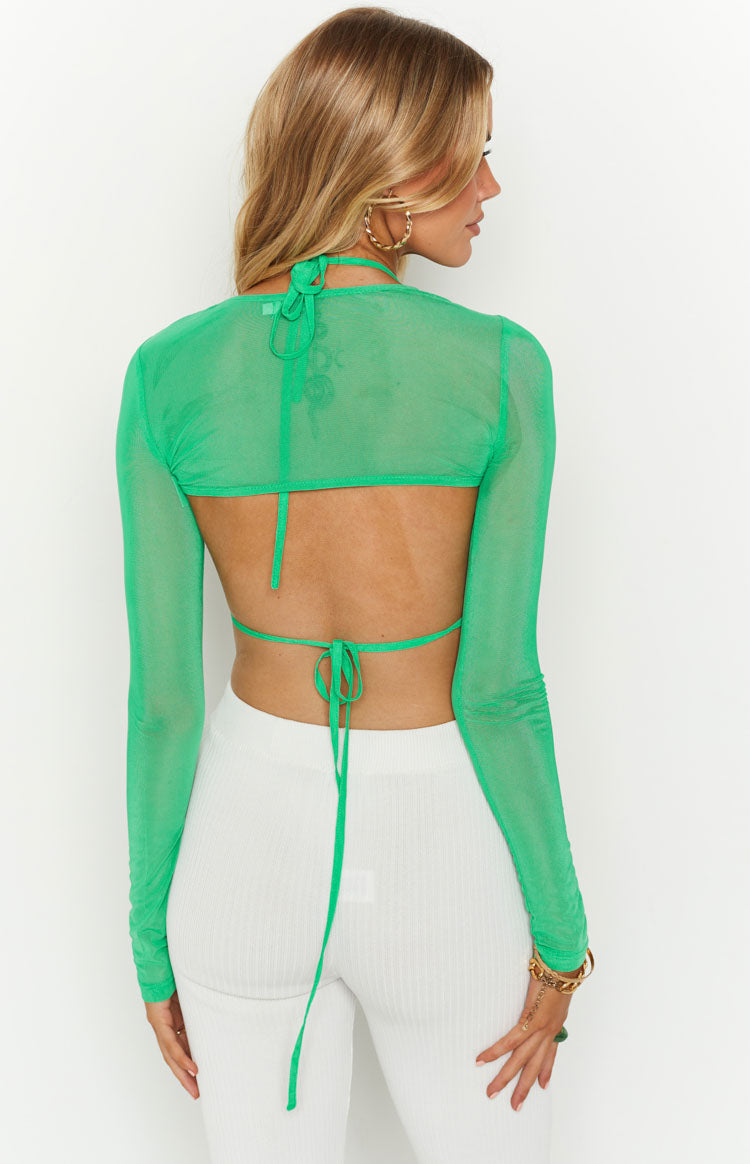 Enya Green Mesh Bra and Crop Set — 6