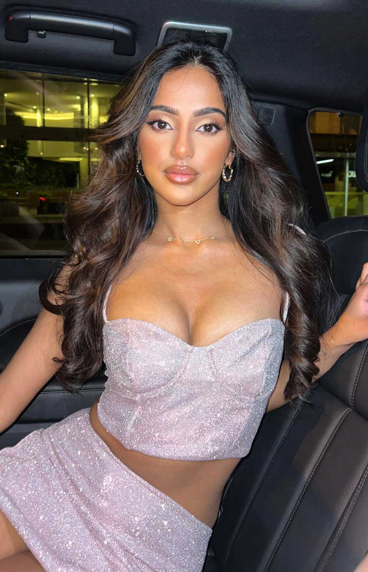 Rosa Pink Tie Shoulder Corset Top — 1