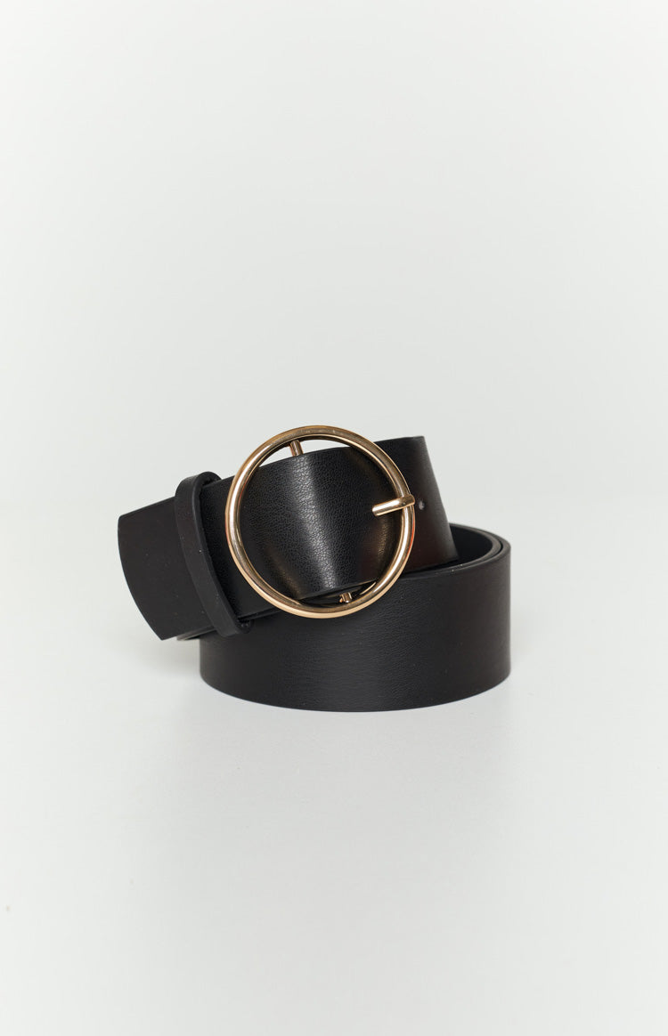 Simplicity Black Circle Buckle Belt — 2