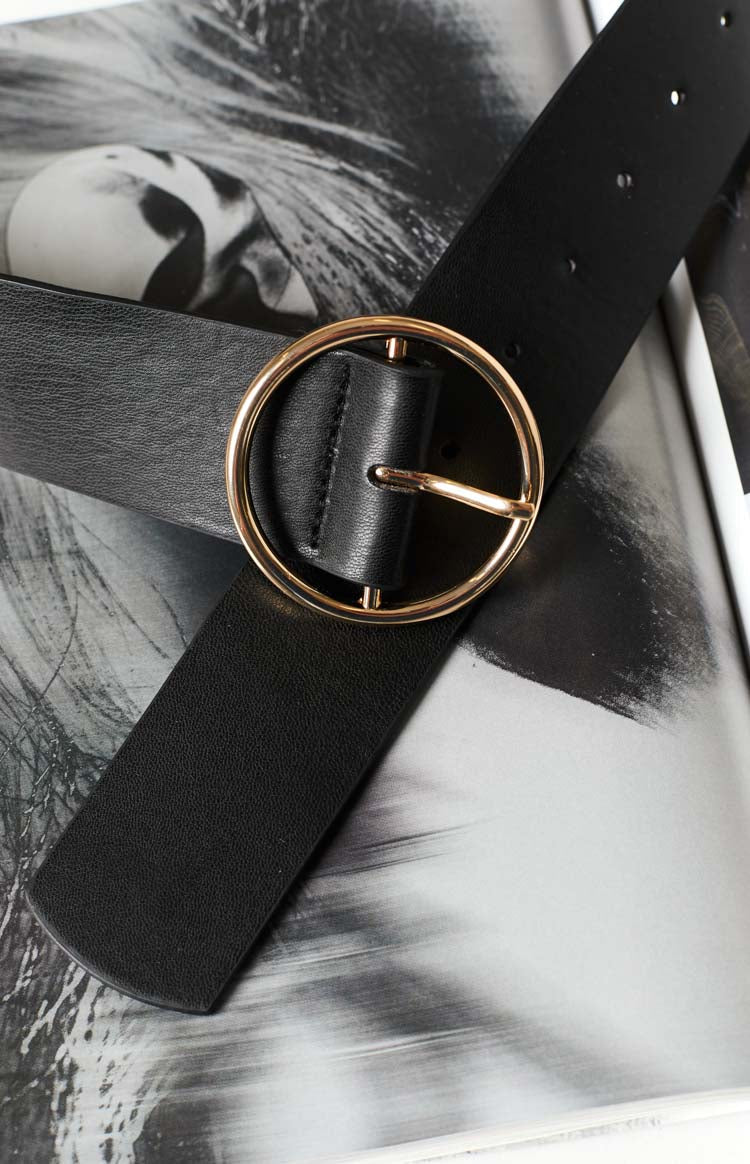 Simplicity Black Circle Buckle Belt — 4