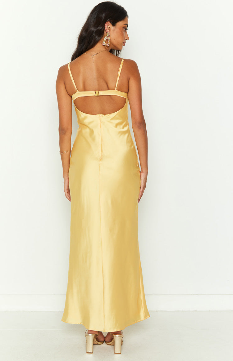 Mariana Yellow Lace Bust Midi Dress — 7