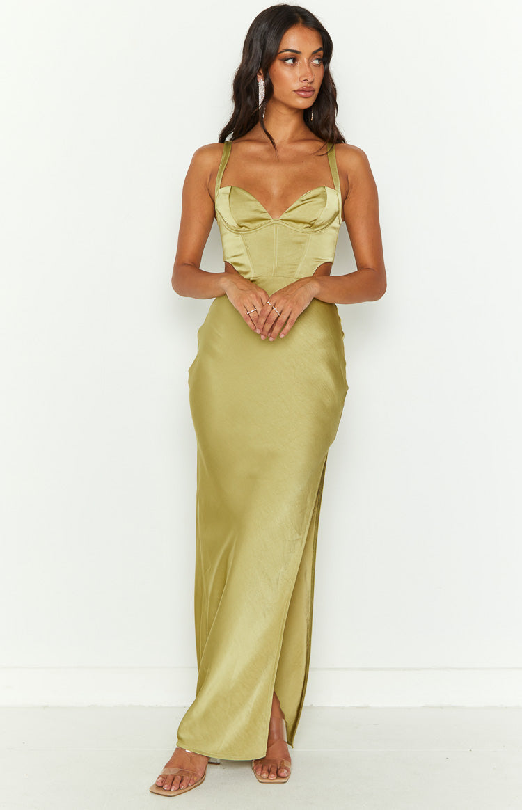 Sarah Green Corset Formal Maxi Dress — 3