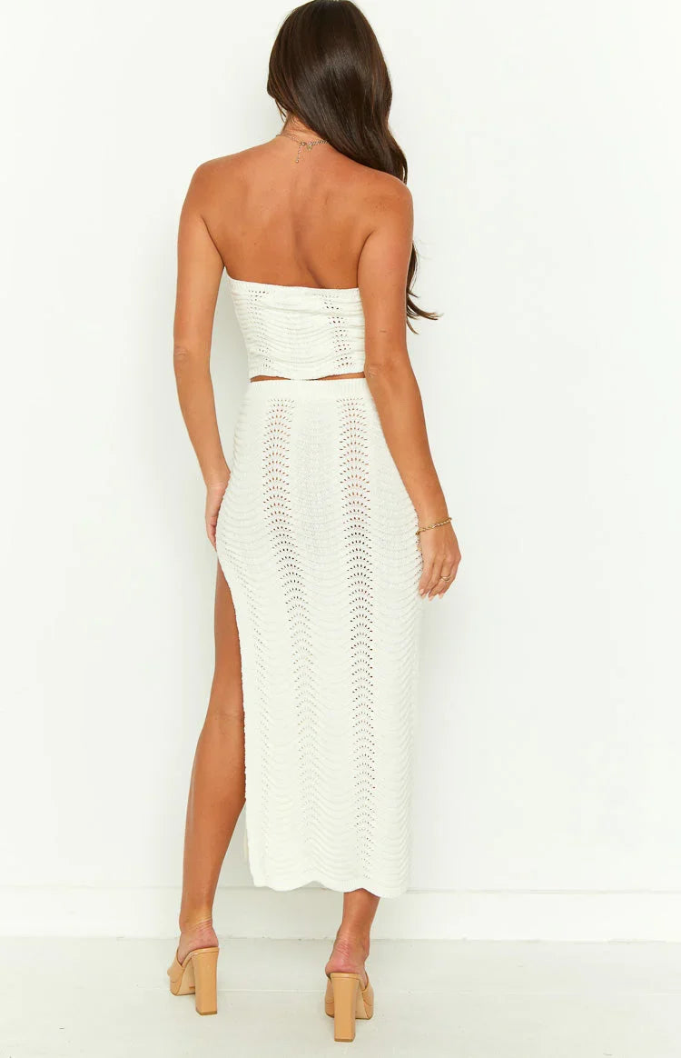 Deni Cream Knit Midi Skirt — 13