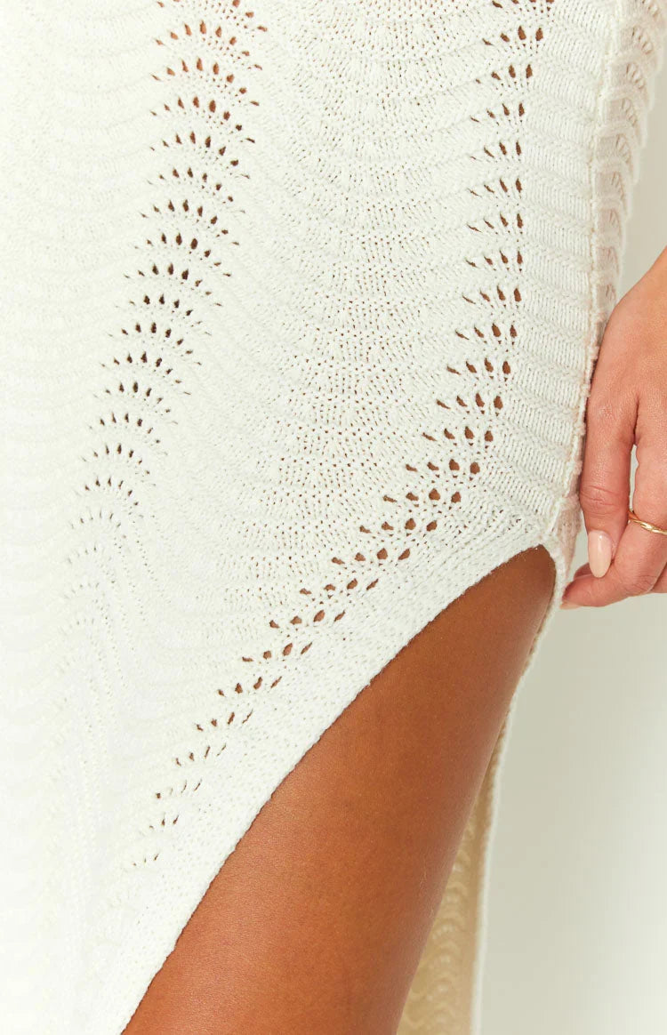 Deni Cream Knit Midi Skirt — 14