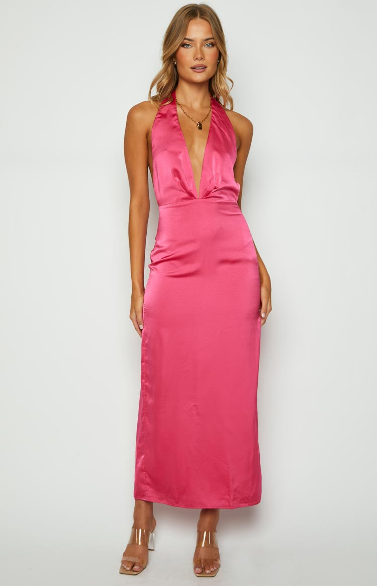 Seattle Pink Halter Formal Dress — 3