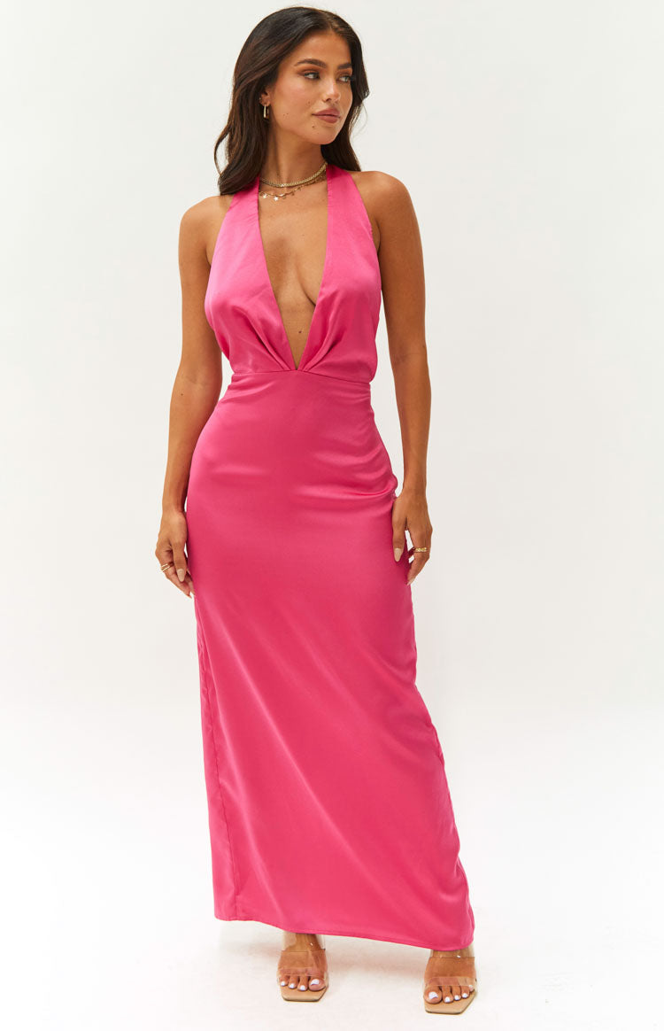 Seattle Pink Halter Formal Dress — 4