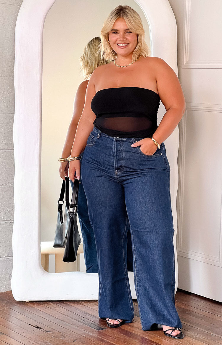 Essie Dark Blue Straight Leg Jeans — 8