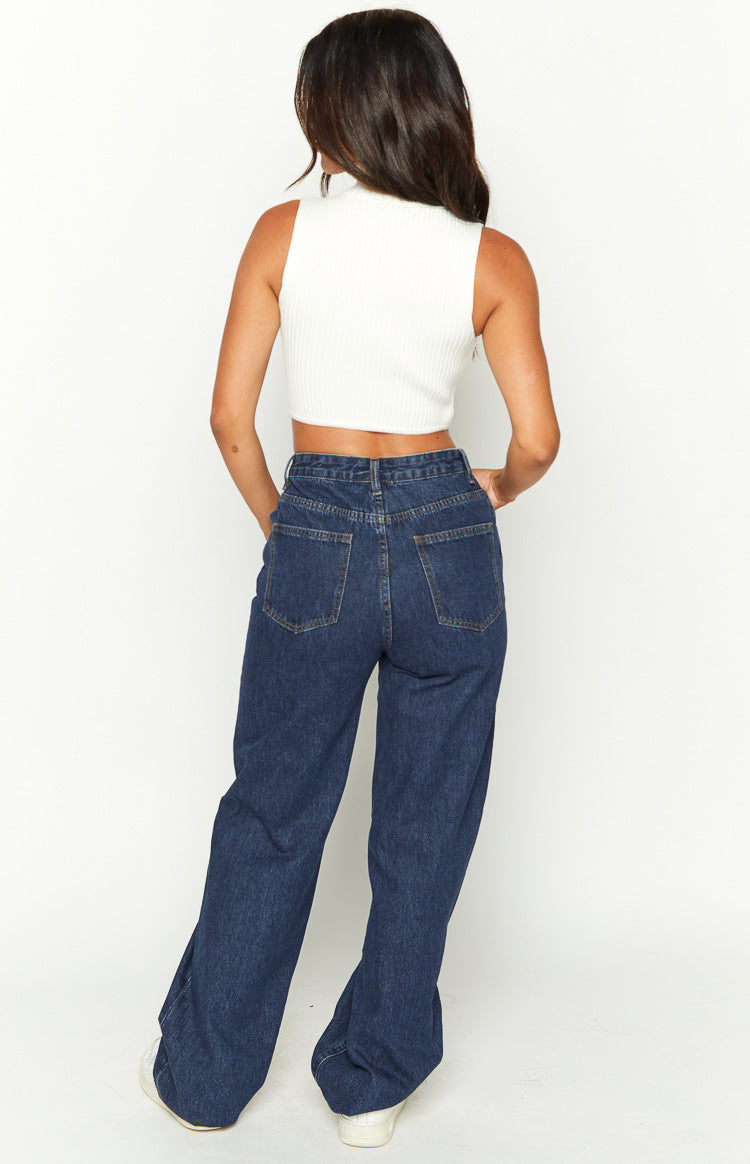 Essie Dark Blue Straight Leg Jeans — 5