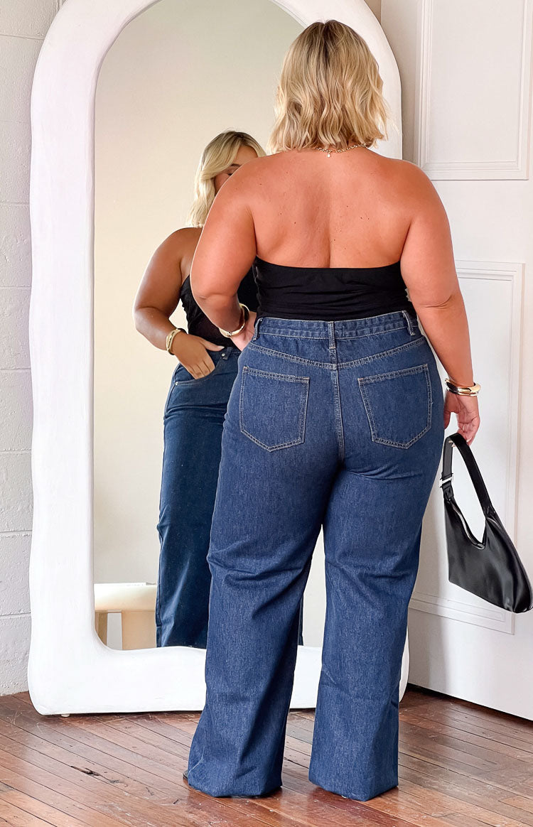 Essie Dark Blue Straight Leg Jeans — 9
