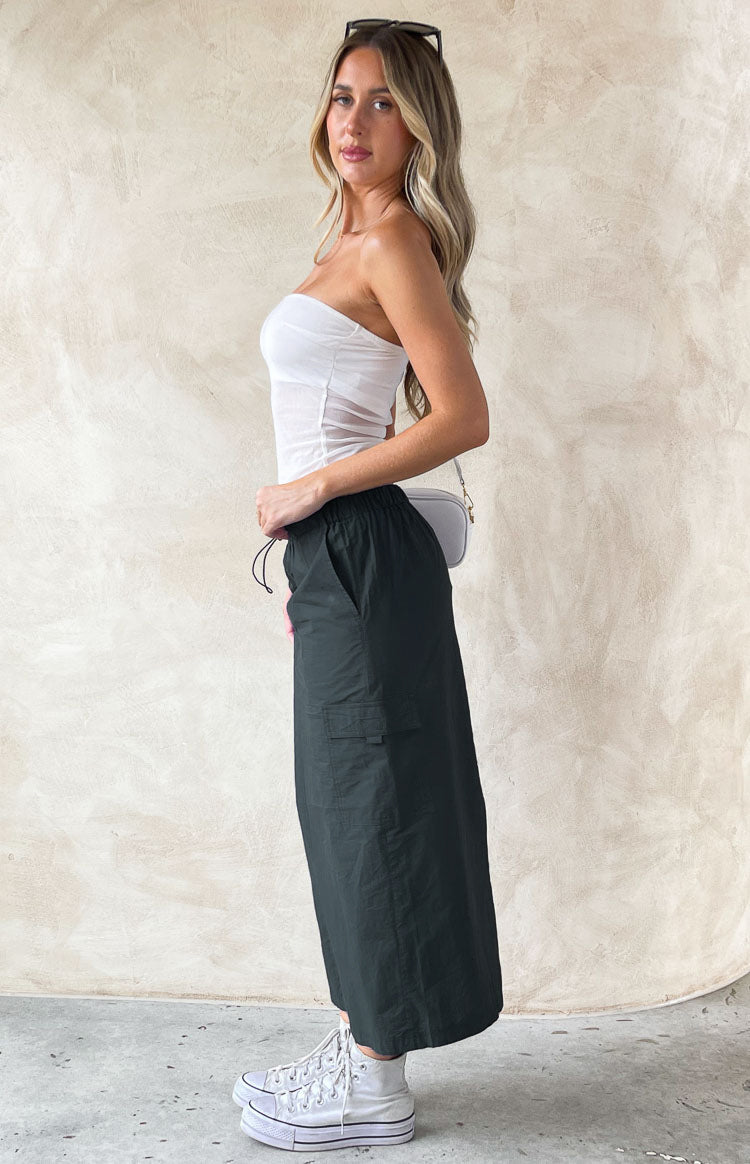 Callen Indigo Midi Cargo Skirt — 4