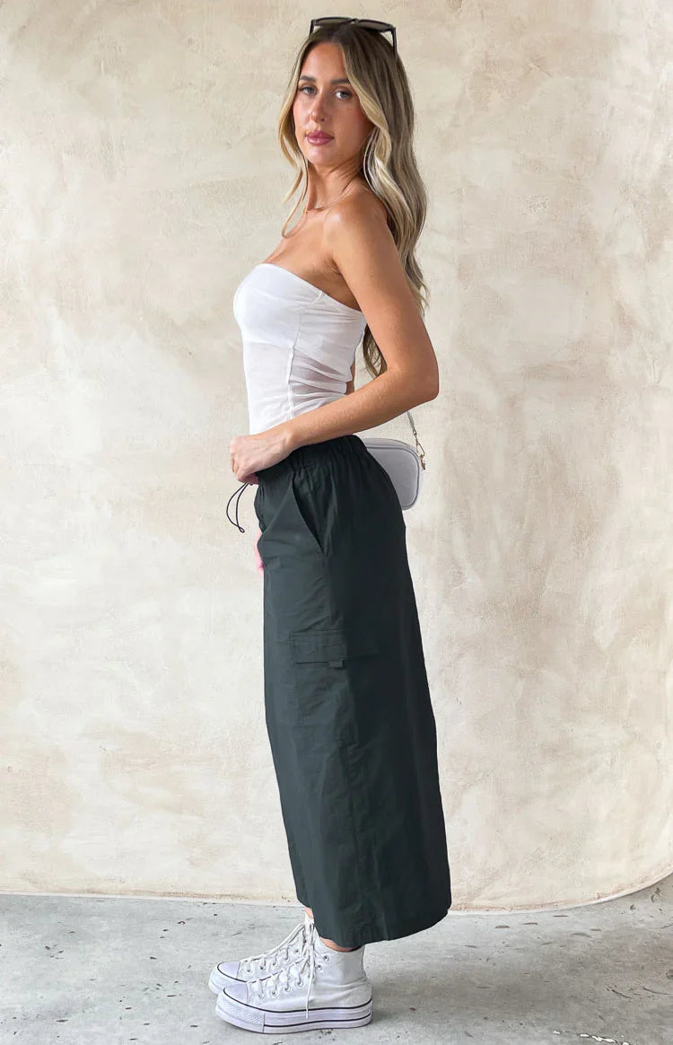 Callen Indigo Midi Cargo Skirt — 11