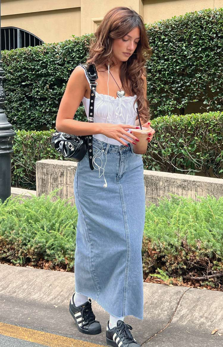 Isla Blue Denim Midi Skirt — 9