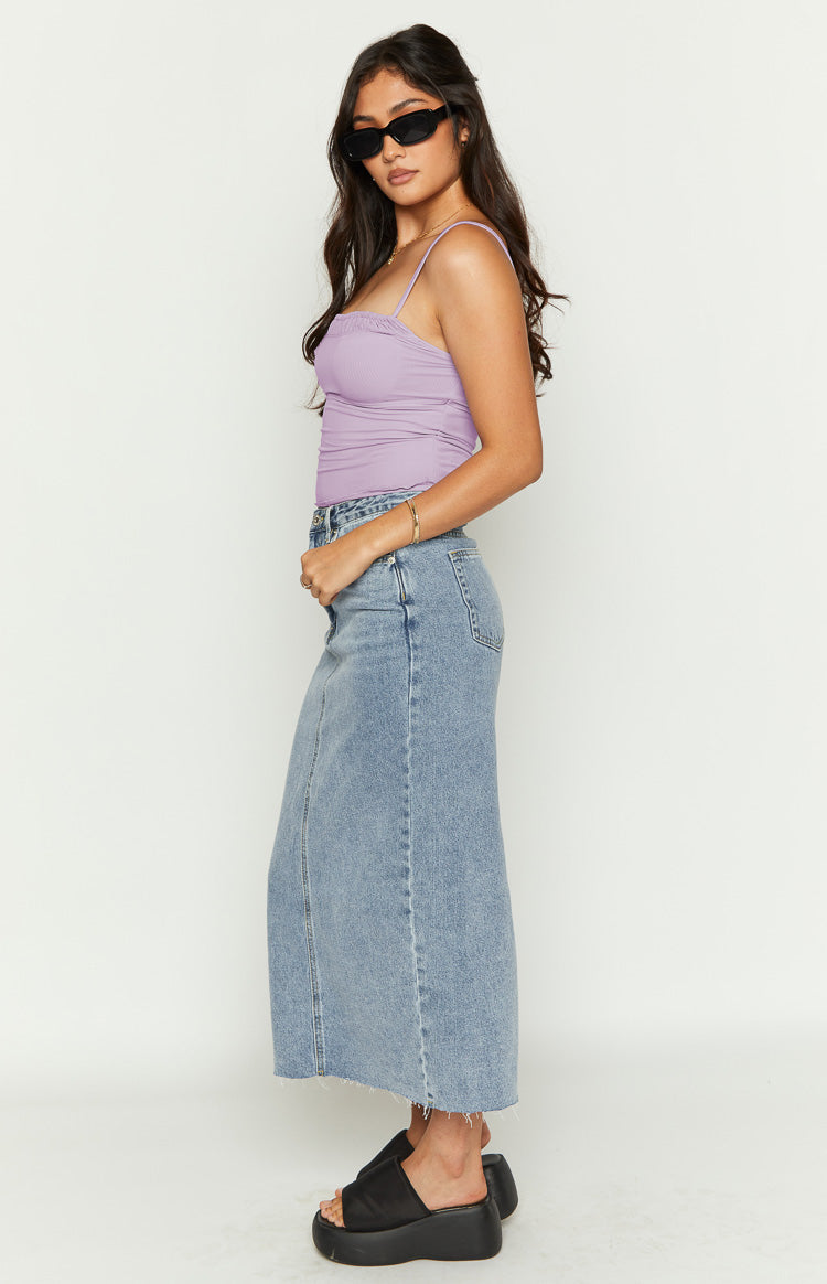 Isla Blue Denim Midi Skirt — 5