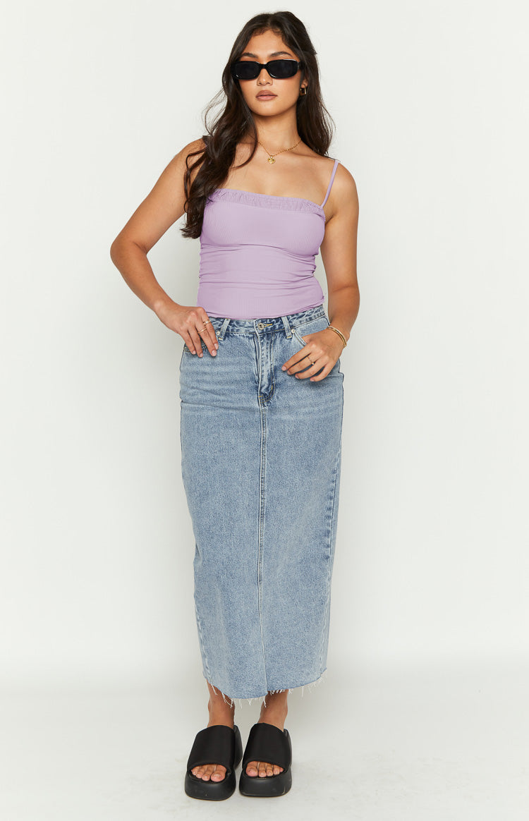 Isla Blue Denim Midi Skirt — 4