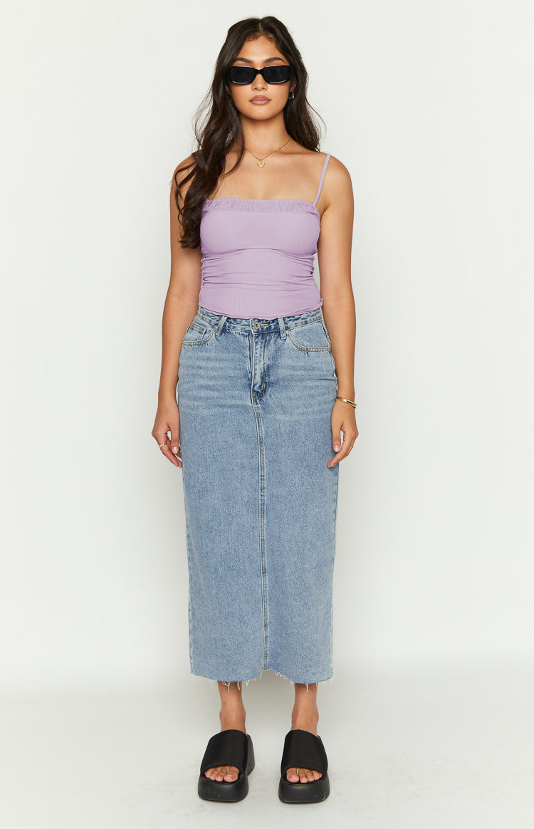 Isla Blue Denim Midi Skirt — 3
