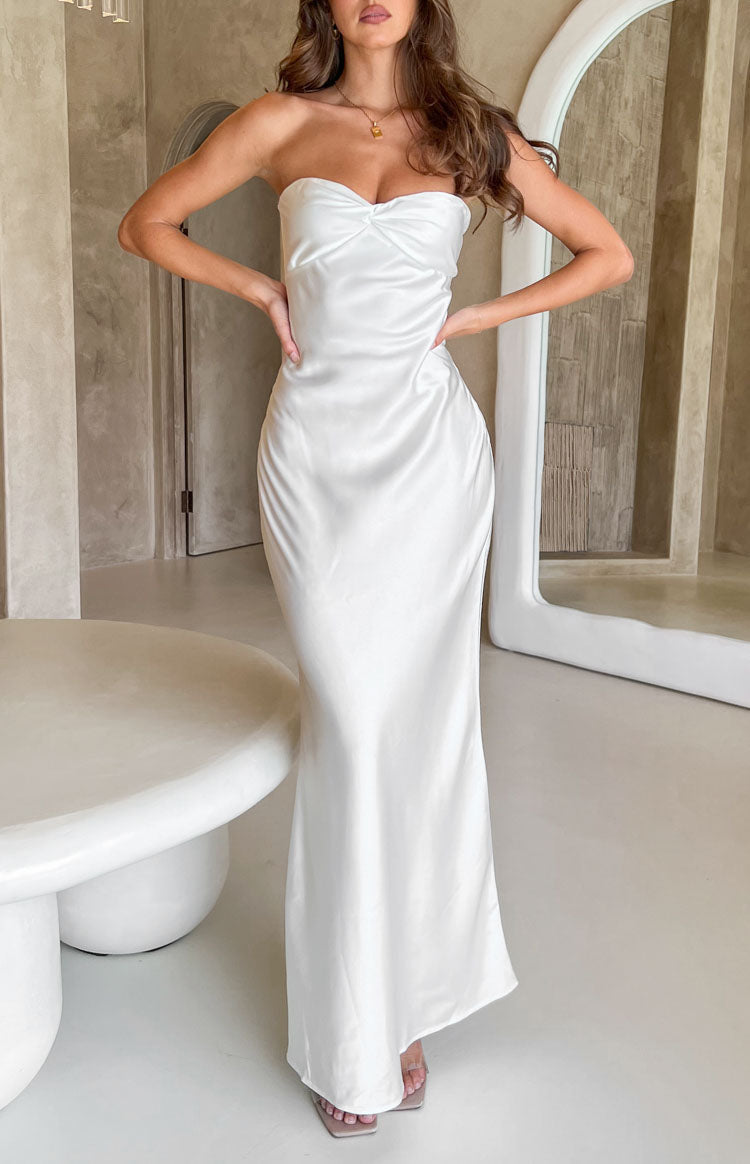 Abbie White Maxi Formal Dress — 7