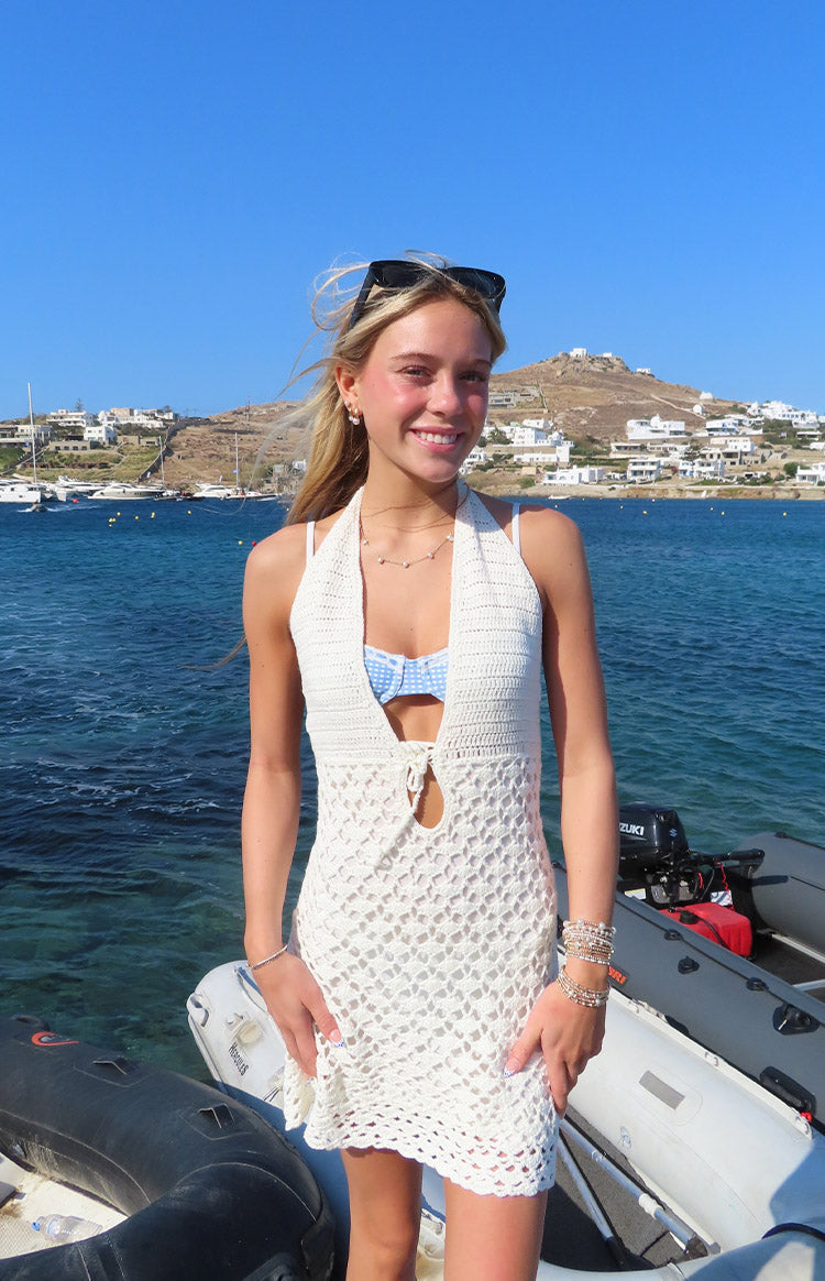 Tulip Cream Crochet Mini Dress — 1