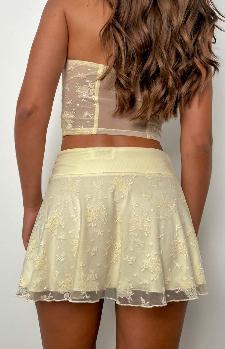 Stay Yellow Mesh Mini Skirt — 9