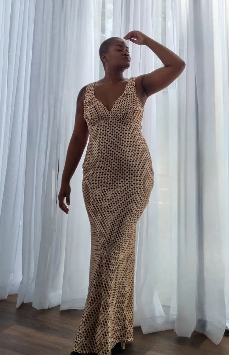 Verlaine Beige Maxi Dress — 8