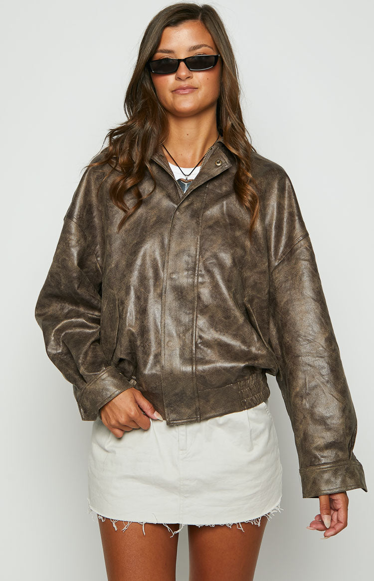 Lioness Kenny Chocolate Bomber Jacket — 6