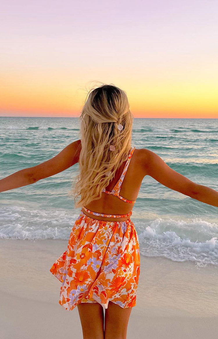 Genovia Orange Floral Mini Dress — 11
