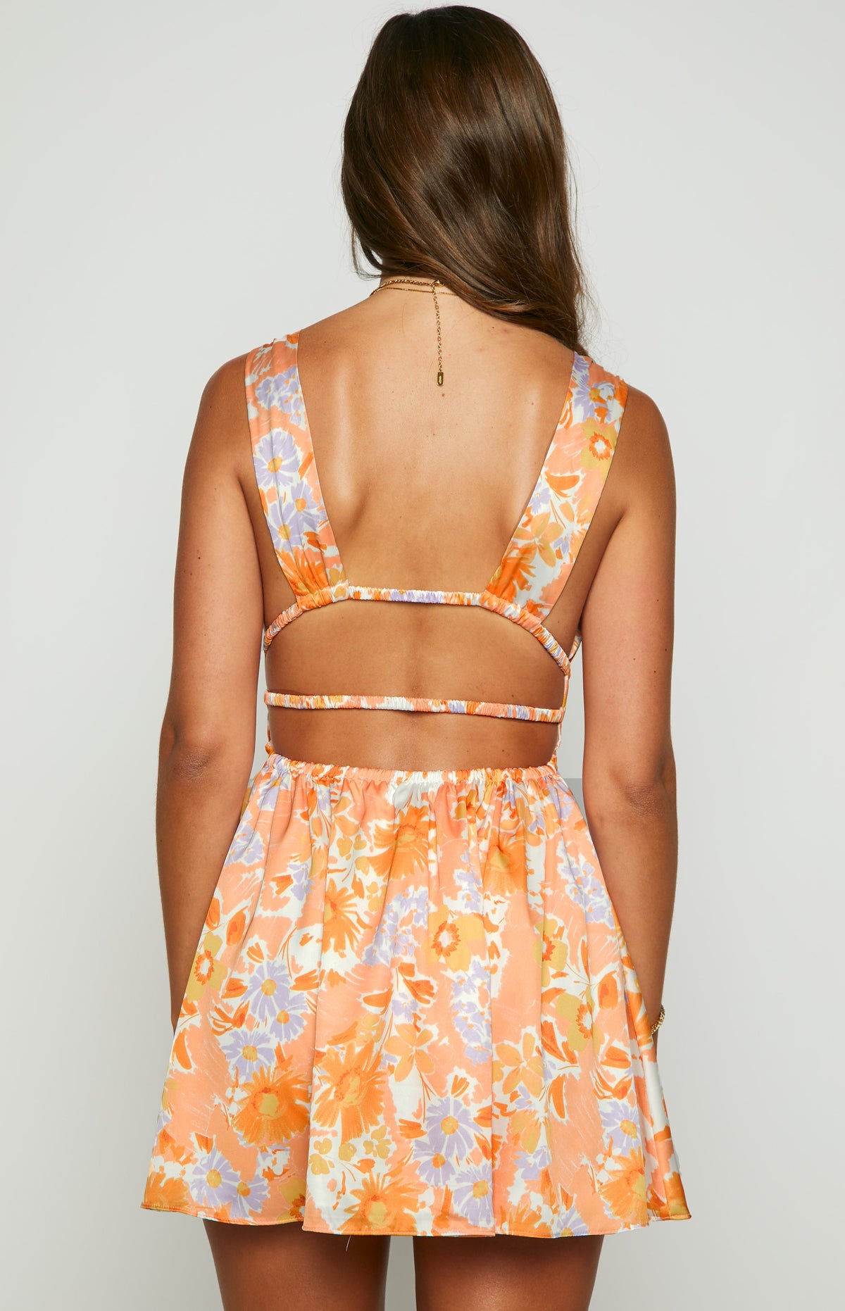 Genovia Orange Floral Mini Dress — 5