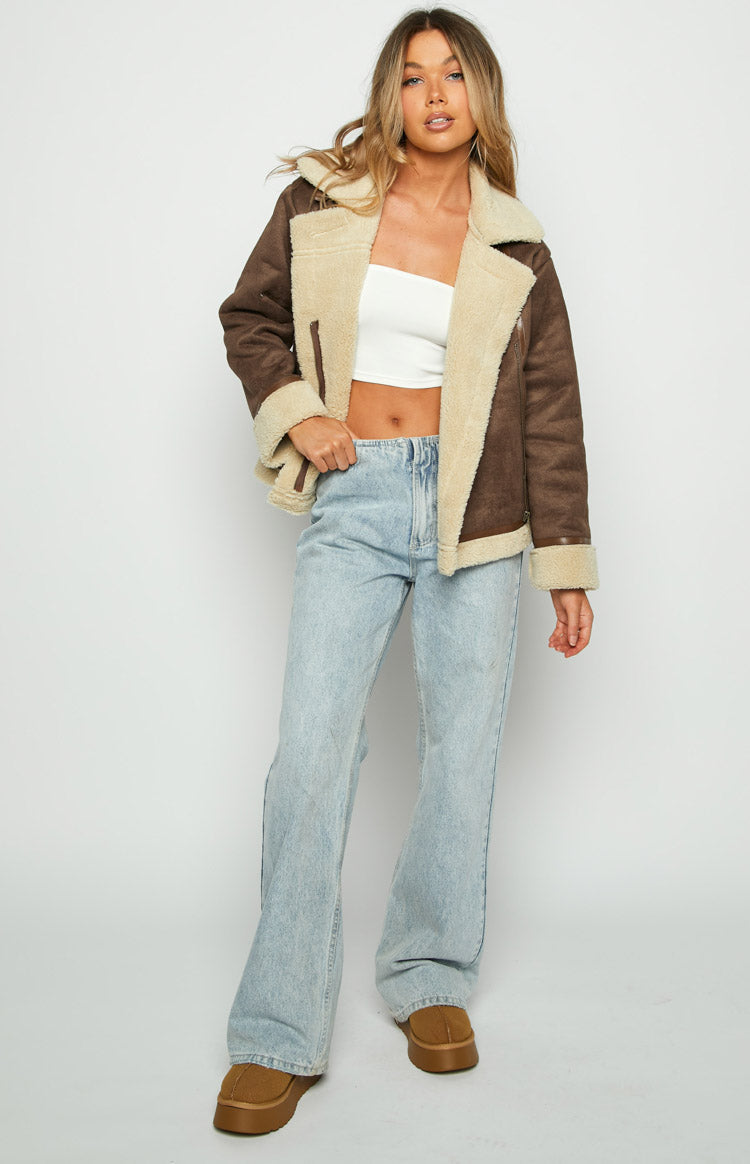 Aviator Brown Sherpa Jacket — 3