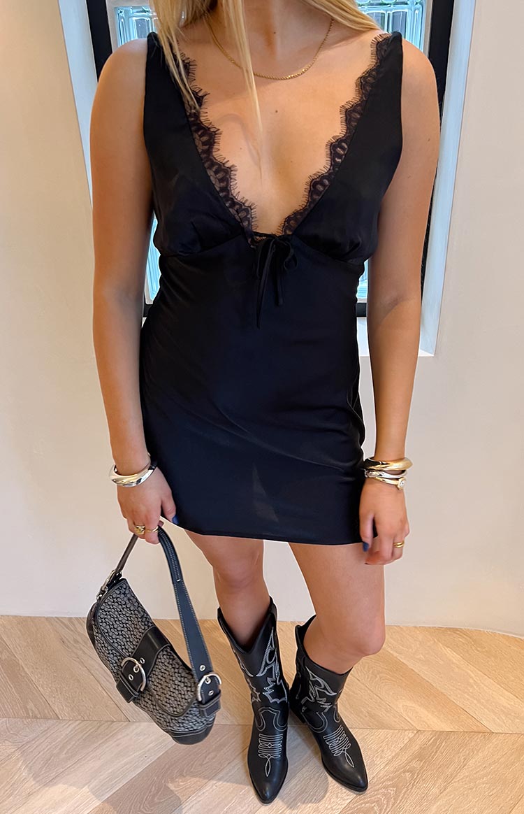 Jennifer Black Mini Party Dress — 10