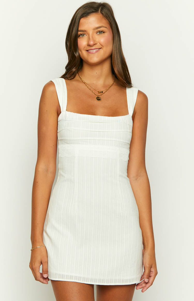 Taylor White Tie Back Mini Dress — 29