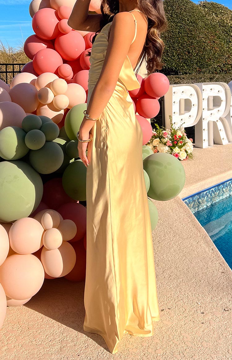 Tina Yellow Formal Maxi Dress — 10