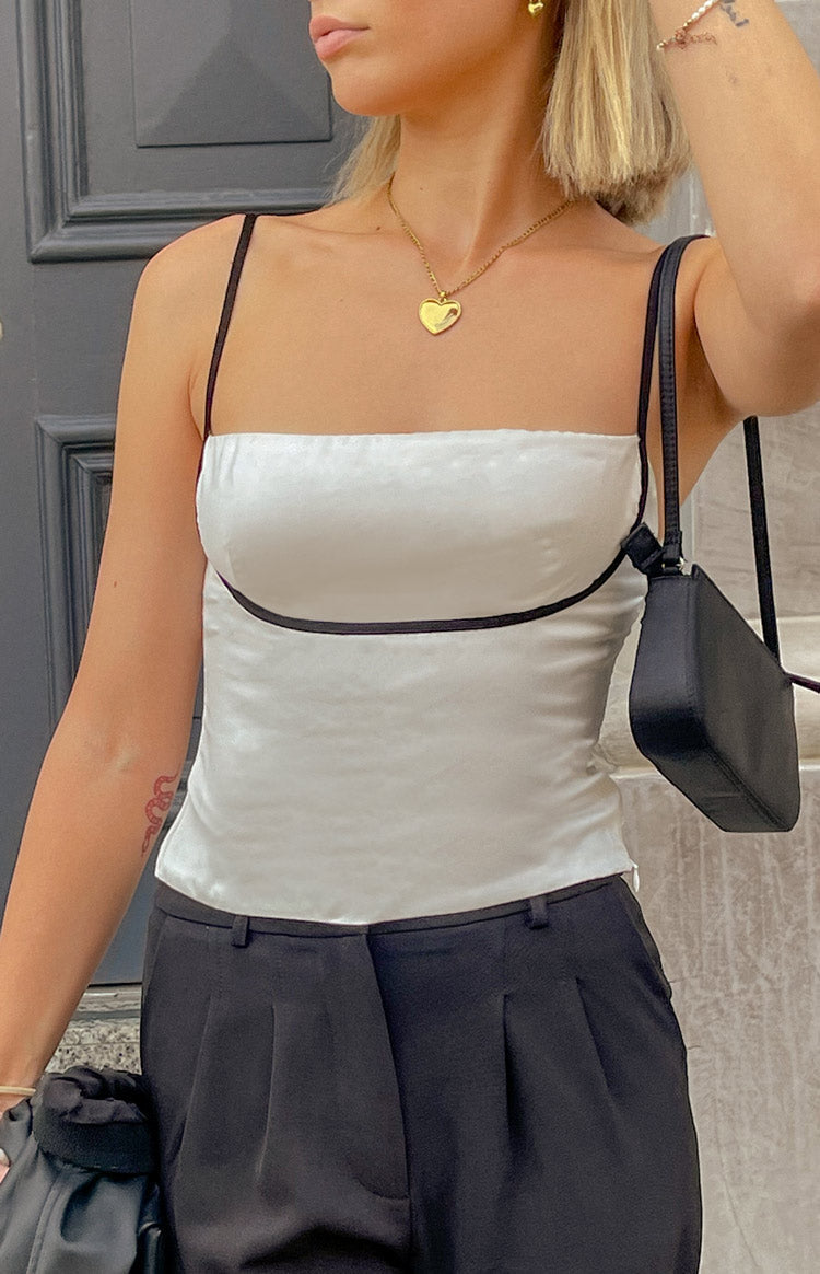 Tamra White Low Back Top — 1