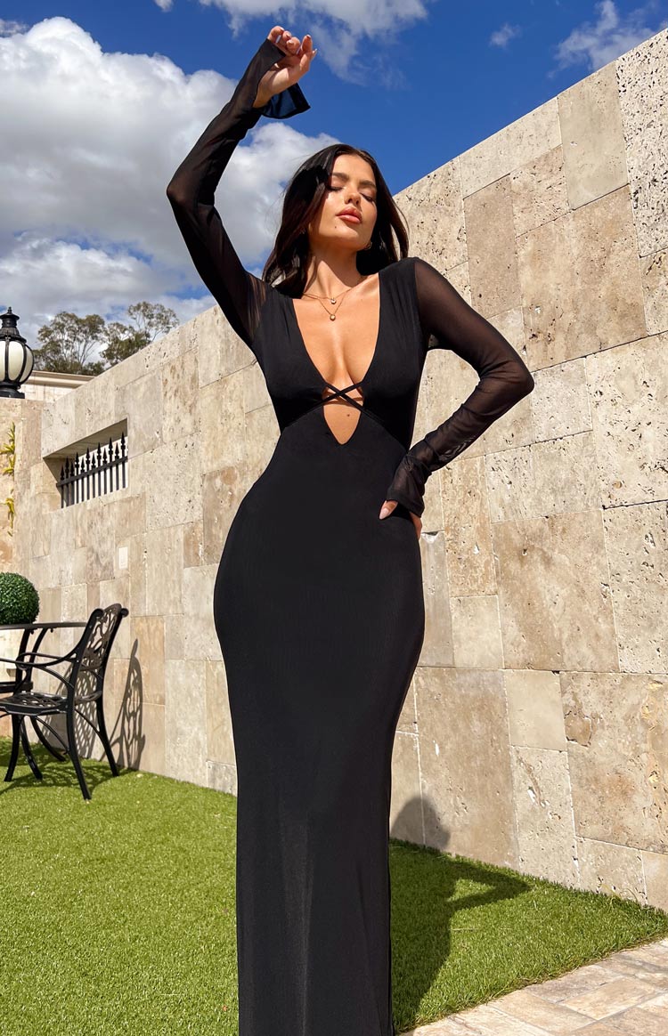 Monni Black Maxi Dress — 1