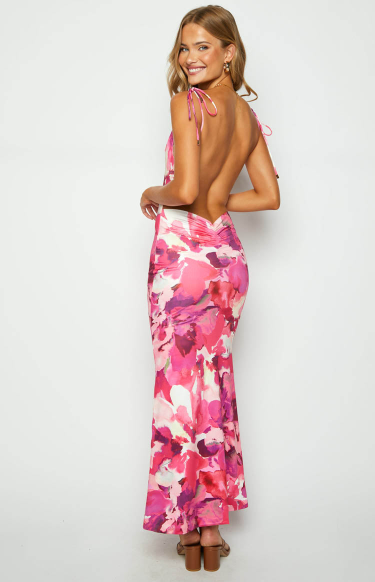 Selena Pink Print Maxi Dress — 7