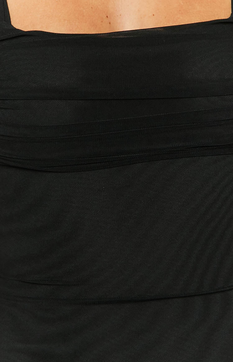 Beverley Black Mesh Maxi Dress — 17