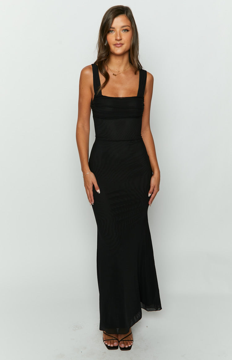 Beverley Black Mesh Maxi Dress — 13