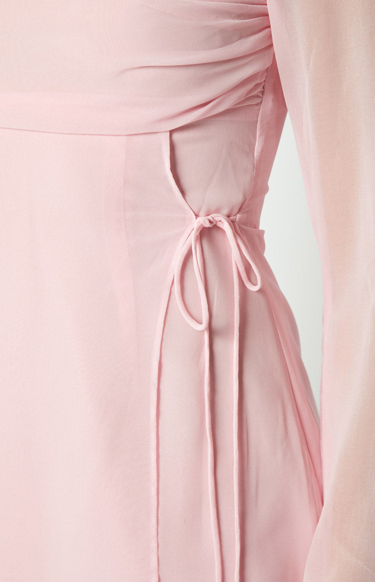 Lucy Baby Pink Long Sleeve Mini Dress — 6