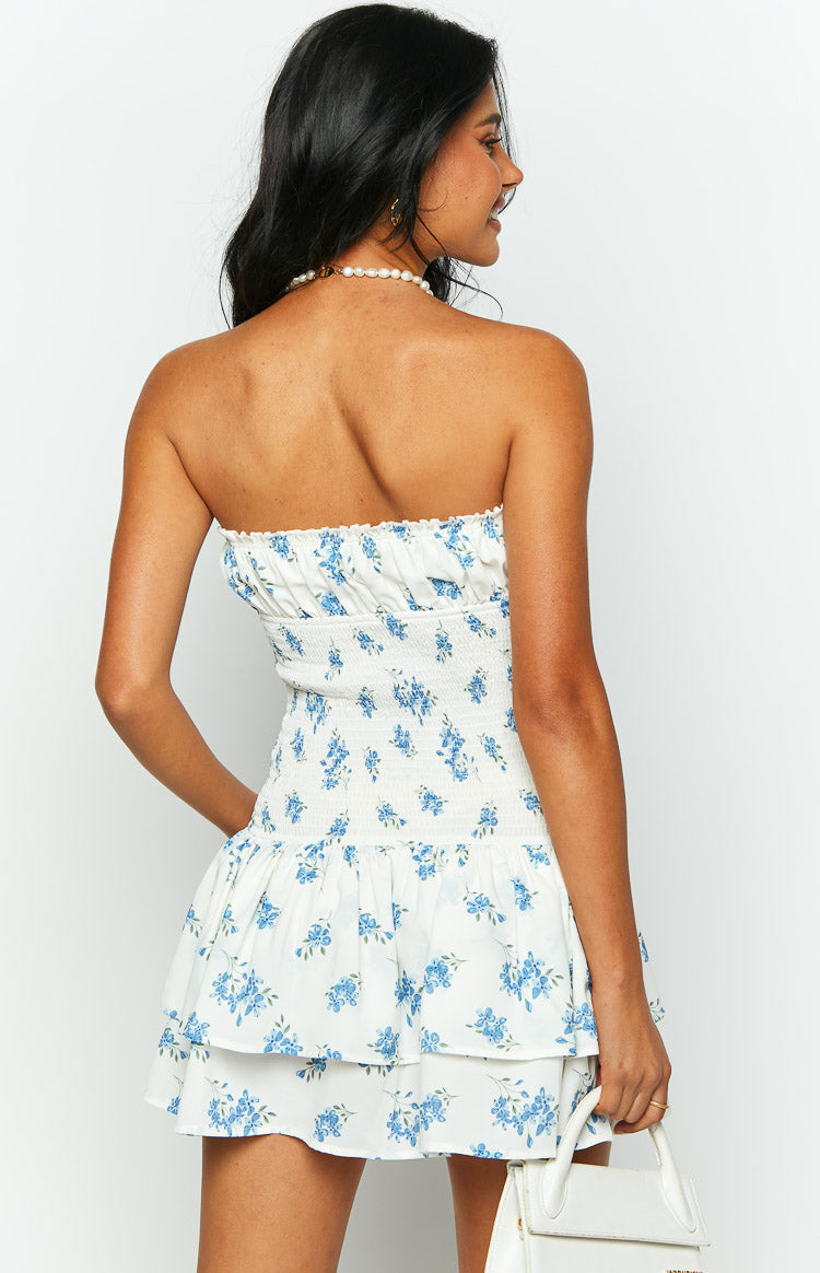 Sophia White Floral Strapless Mini Dress — 4