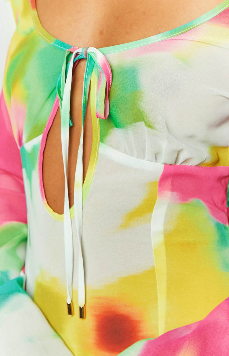 Vienna Floral Print Long Sleeve Mini Dress — 5
