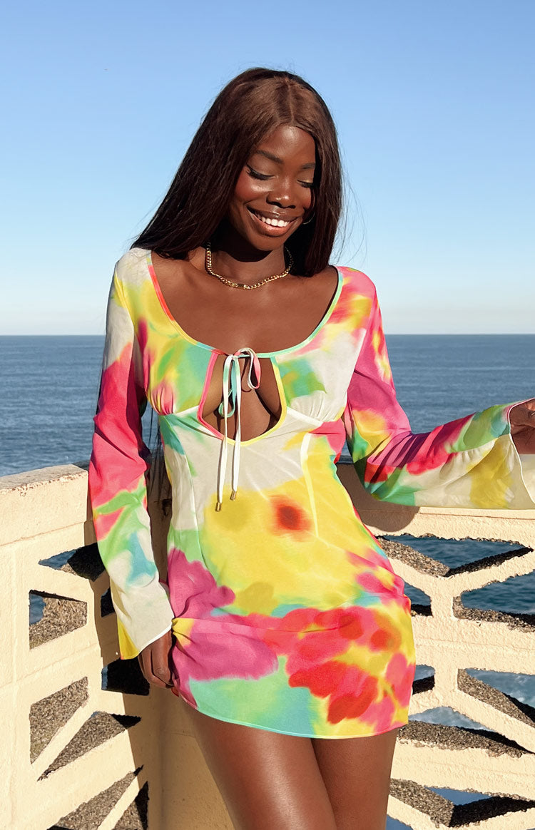 Vienna Floral Print Long Sleeve Mini Dress — 8