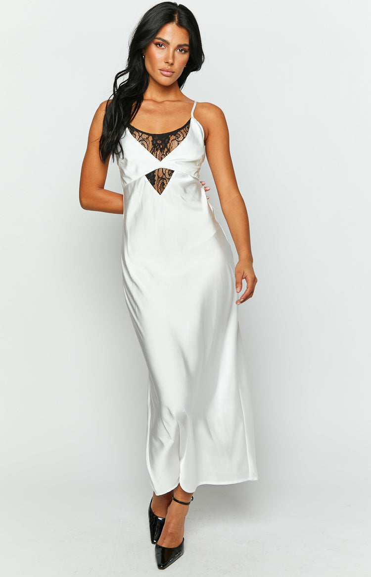 Elery White Contrast Midi Dress — 2